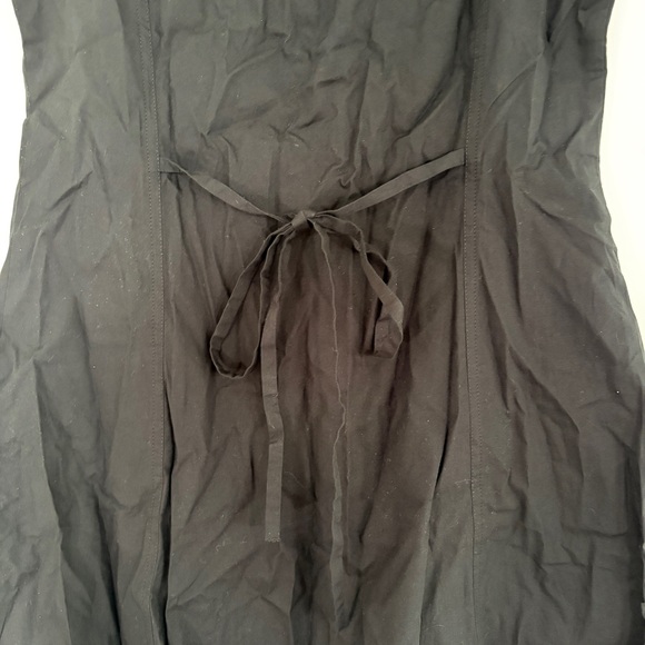 NWT J Crew Ruffle tie-neck Sleeveless Black mini dress A-line button front size - Picture 7 of 13